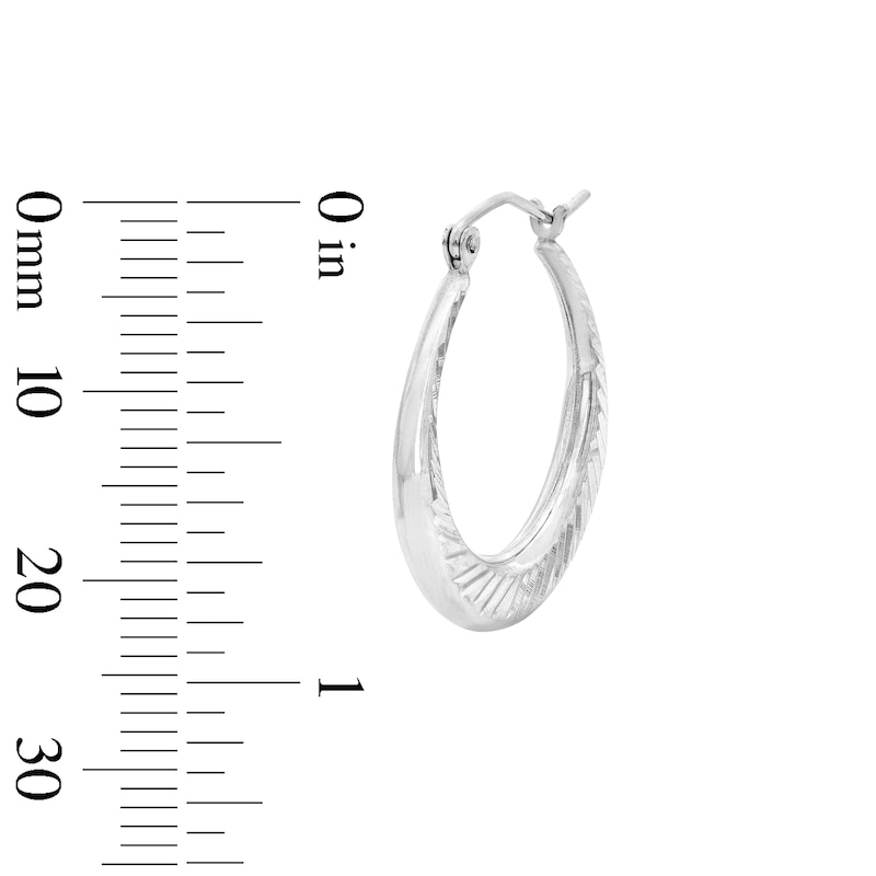 Main Image 3 of 25.0mm Diamond-Cut Tapered Hoop Earrings in Hollow Sterling Silver
