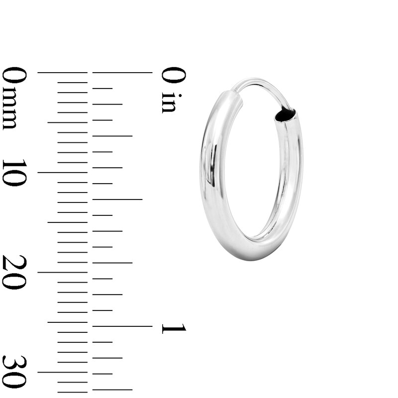 Main Image 2 of 15.0mm Endless Hoop Earrings in Sterling Silver