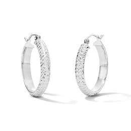 23.0mm Diamond-Cut Hoop Earrings in Sterling Silver