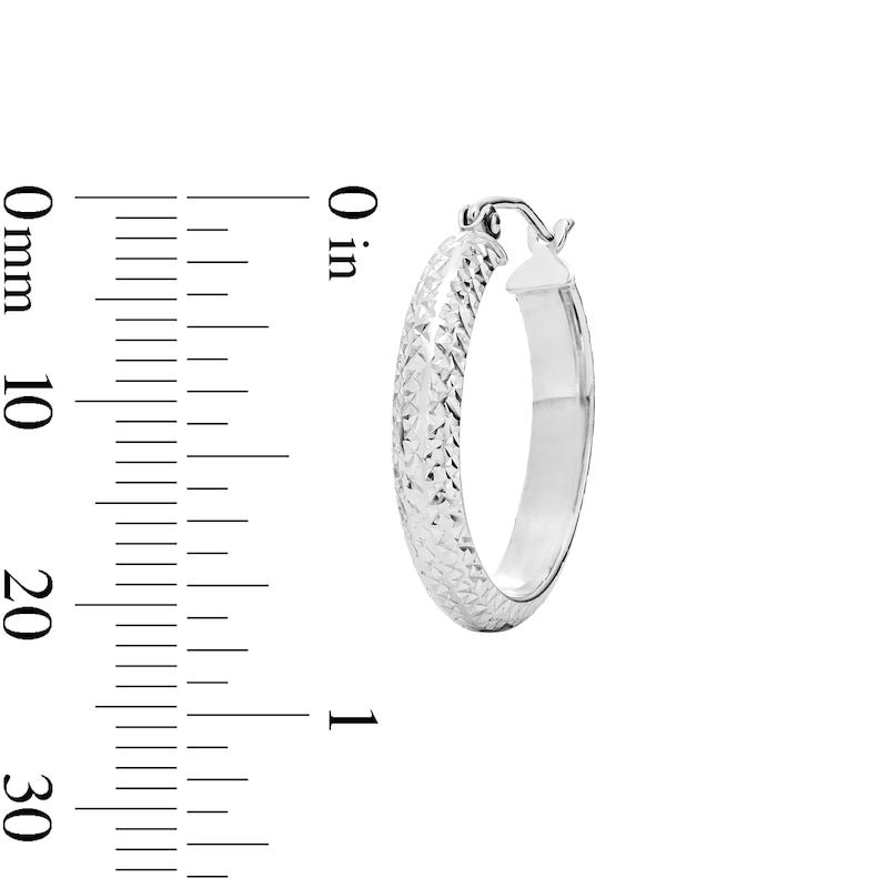 Main Image 2 of 23.0mm Diamond-Cut Hoop Earrings in Sterling Silver