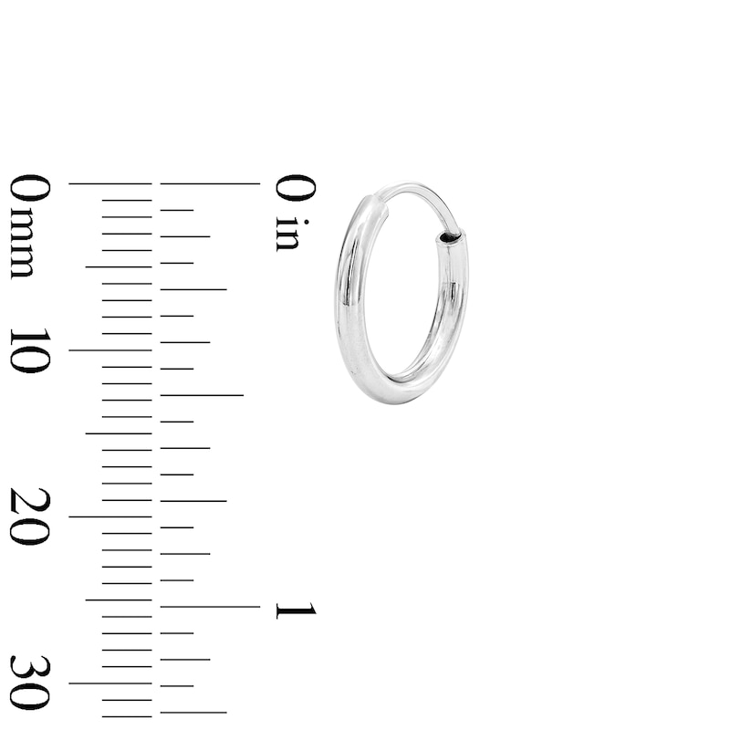 Main Image 2 of 11.0mm Endless Hoop Earrings in Sterling Silver