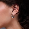 Thumbnail Image 2 of 19.4mm Diamond-Cut Tapered Hoop Earrings in Hollow Sterling Silver