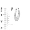 Thumbnail Image 3 of 19.4mm Diamond-Cut Tapered Hoop Earrings in Hollow Sterling Silver