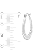 Thumbnail Image 3 of 25.0mm Chevron Tapered Oval Hoop Earrings in Hollow Sterling Silver