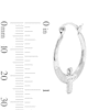 Thumbnail Image 2 of 21.0mm Tapered Oval Cross Hoop Earrings in Hollow Sterling Silver