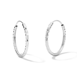20.0mm Diamond-Cut Hoop Earrings in Sterling Silver