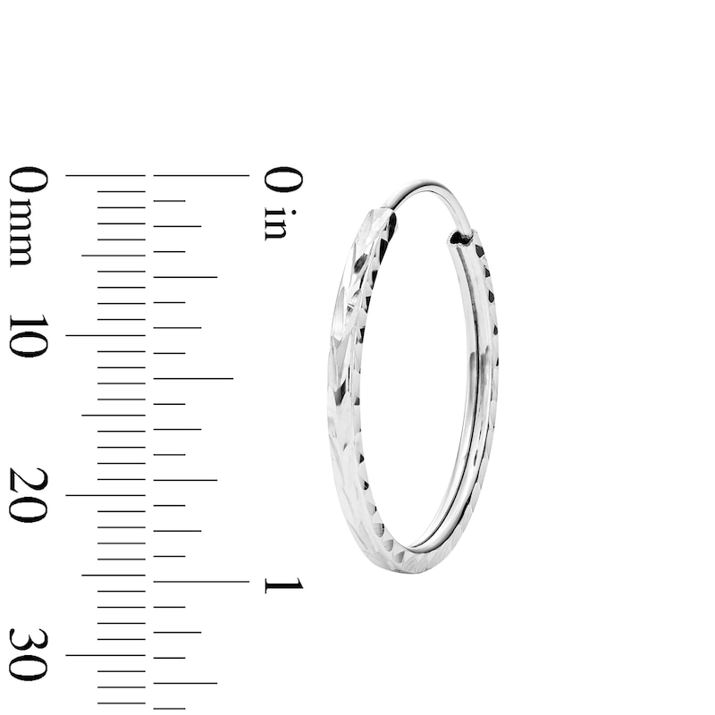 Main Image 2 of 20.0mm Diamond-Cut Hoop Earrings in Sterling Silver