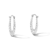 Thumbnail Image 1 of 17.0mm Diamond-Cut Oval Scalloped Hoop Earrings in Hollow Sterling Silver