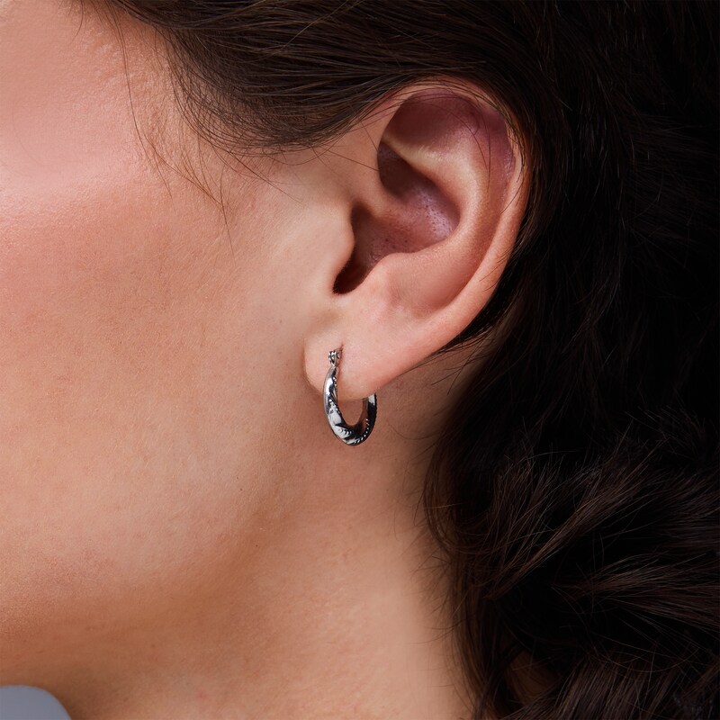 Main Image 2 of 14.0mm Twist Hoop Earrings in Sterling Silver