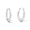 Thumbnail Image 1 of 20.0mm Beaded Twist Hoop Earrings in Hollow Sterling Silver