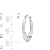 Thumbnail Image 2 of 20.0mm Beaded Twist Hoop Earrings in Hollow Sterling Silver