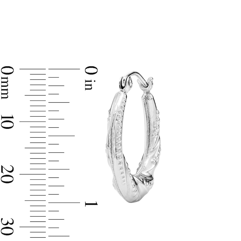 Main Image 2 of 20.0mm Beaded Twist Hoop Earrings in Hollow Sterling Silver