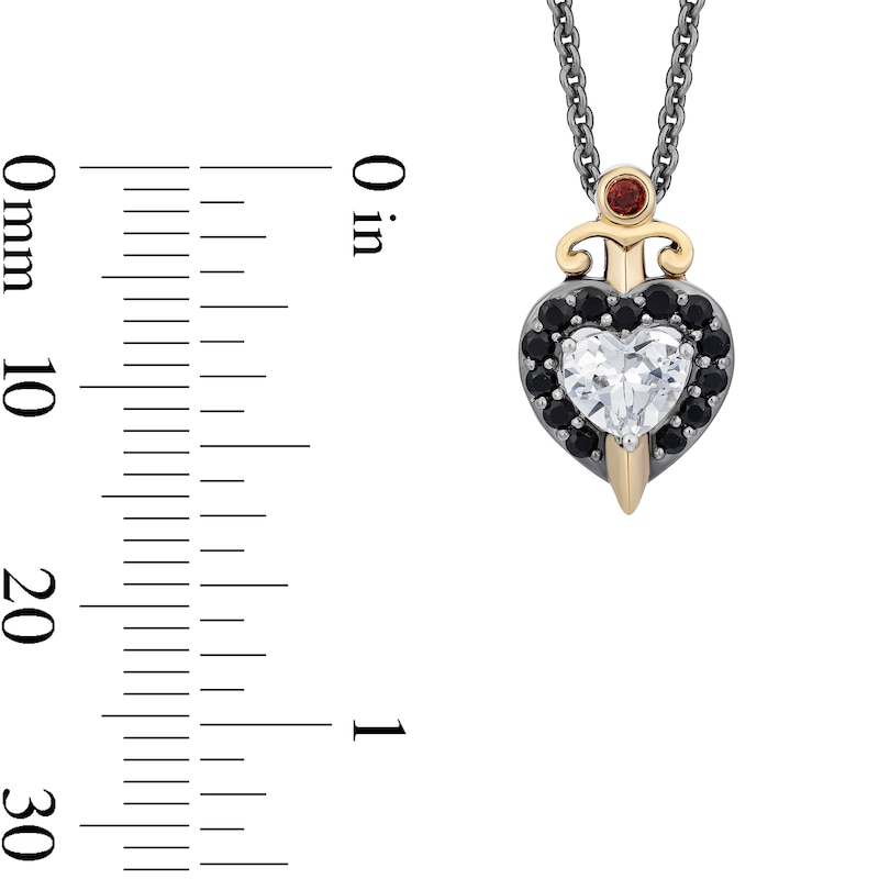Main Image 3 of Enchanted Star Villains Evil Queen 3/8 CT. T.W. Lab-Grown Diamond and Onyx Pendant in Sterling Silver (F/VS2) - 19"