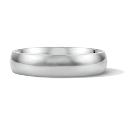 5.0mm Engravable Low-Dome Wedding Band in Sterling Silver (1 Line)