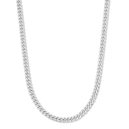 4.5mm Curb Chain Necklace in Hollow 14K White Gold - 20"