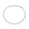 Thumbnail Image 1 of 4.8mm Curb Chain Bracelet in Hollow 14K White Gold - 8.25"