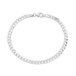 4.8mm Curb Chain Bracelet in Hollow 14K White Gold - 8.25"