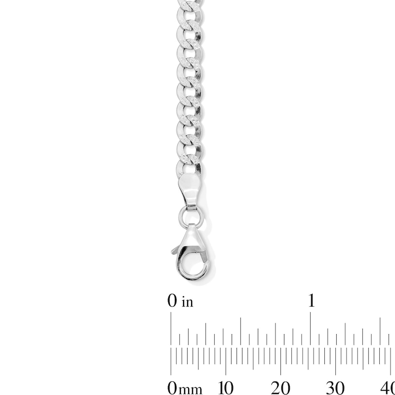 Main Image 2 of 4.8mm Curb Chain Bracelet in Hollow 14K White Gold - 8.25"