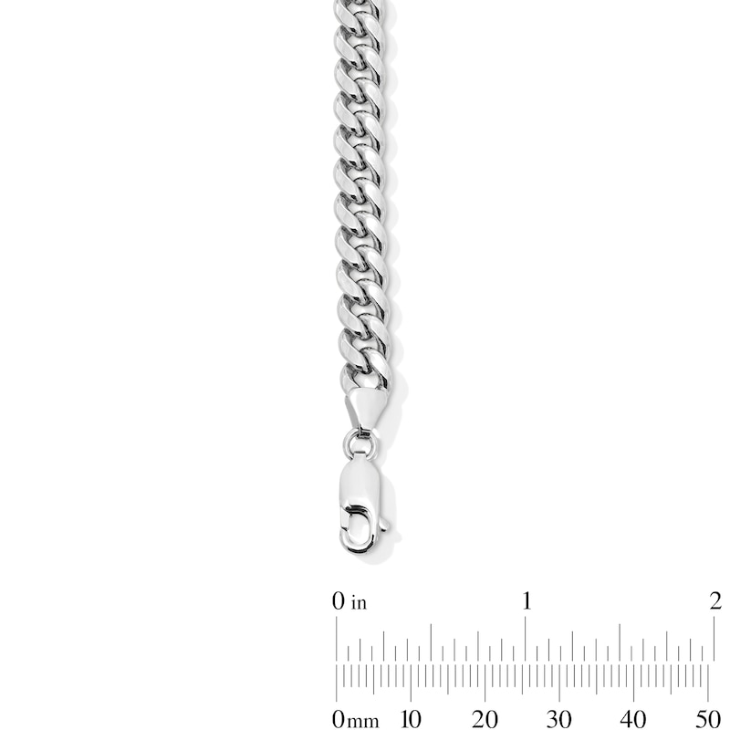 Main Image 2 of 6.8mm Curb Chain Bracelet in Hollow 14K White Gold - 8.5"