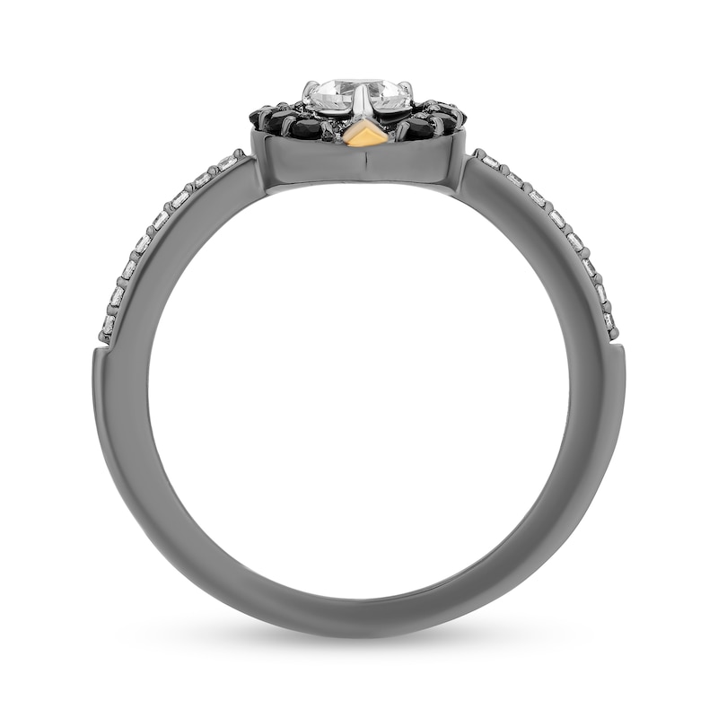 Main Image 3 of Enchanted Star Villains Evil Queen 1/3 CT. T.W. Lab-Grown Diamond, Onyx and Garnet Ring in Sterling Silver