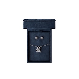 Enchanted Star Villains Maleficent 1/3 CT. T.W. Lab-Grown Diamond Rose Pendant Earrings Set in Sterling Silver