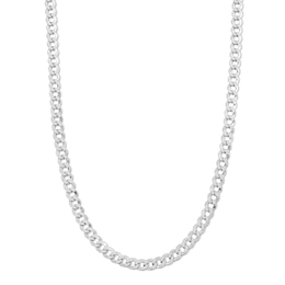 4.8mm Curb Chain Necklace in Hollow 14K White Gold - 22"