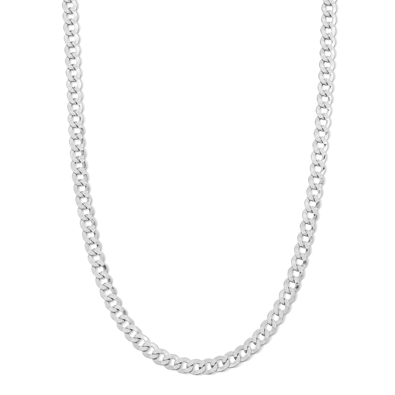 Main Image 1 of 4.8mm Curb Chain Necklace in Hollow 14K White Gold - 22"