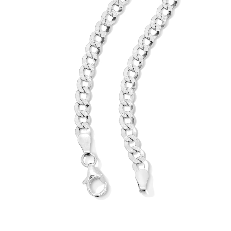 Main Image 2 of 4.8mm Curb Chain Necklace in Hollow 14K White Gold - 22"