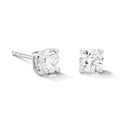 1 CT. T.W. Certified Lab-Grown Diamond Solitaire Stud Earrings in 10K White Gold (F/SI2)