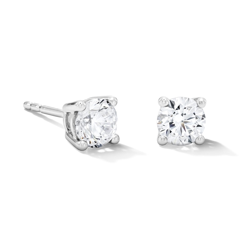 Main Image 1 of 1 CT. T.W. Certified Lab-Grown Diamond Solitaire Stud Earrings in 10K White Gold (F/SI2)