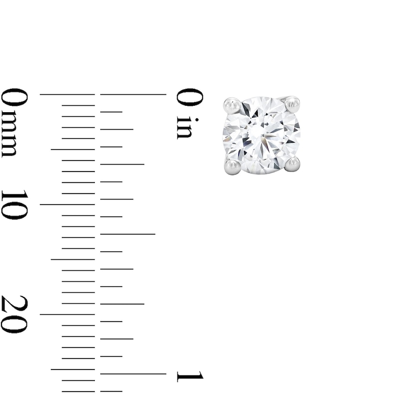 Main Image 2 of 1 CT. T.W. Certified Lab-Grown Diamond Solitaire Stud Earrings in 10K White Gold (F/SI2)