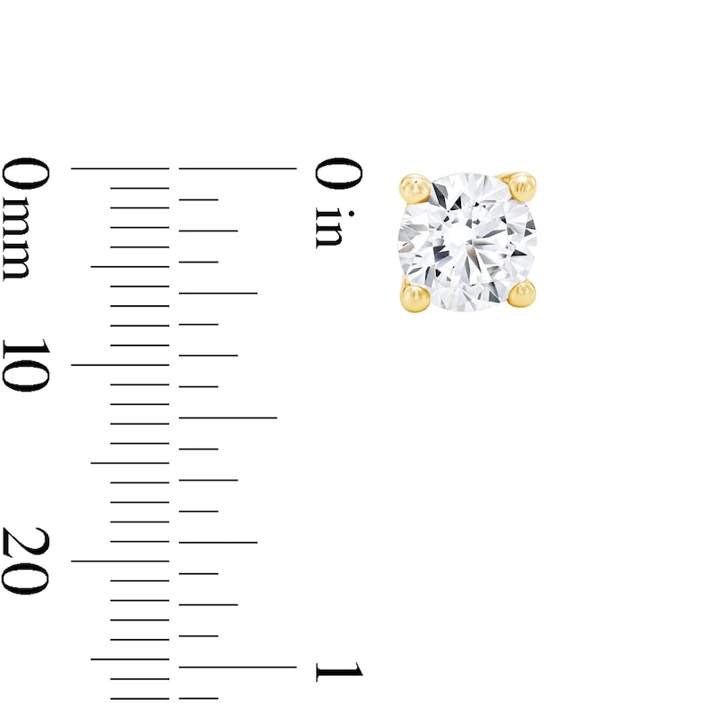 Main Image 2 of 1 CT. T.W. Certified Lab-Grown Diamond Solitaire Stud Earrings in 10K Gold (F/SI2)