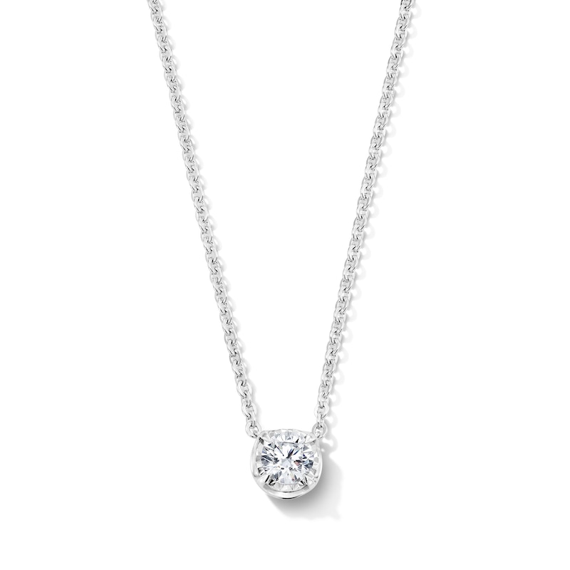 Main Image 1 of 1/2 CT. T.W. Certified Lab-Grown Diamond Solitaire Necklace in Sterling Silver (F/VS2) - 19"