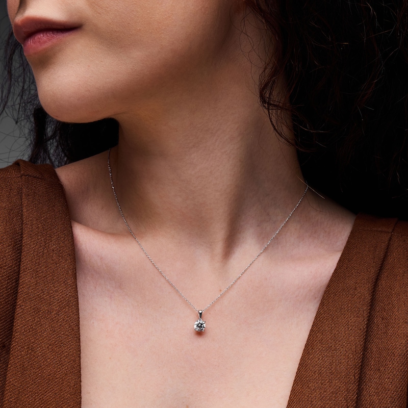 Main Image 2 of 1 CT. T.W. Certified Lab-Grown Diamond Solitaire Pendant in 10K White Gold (F/SI2)
