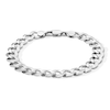 Thumbnail Image 1 of 9.6mm Flat Curb Chain Bracelet in Solid Sterling Silver - 8.5"
