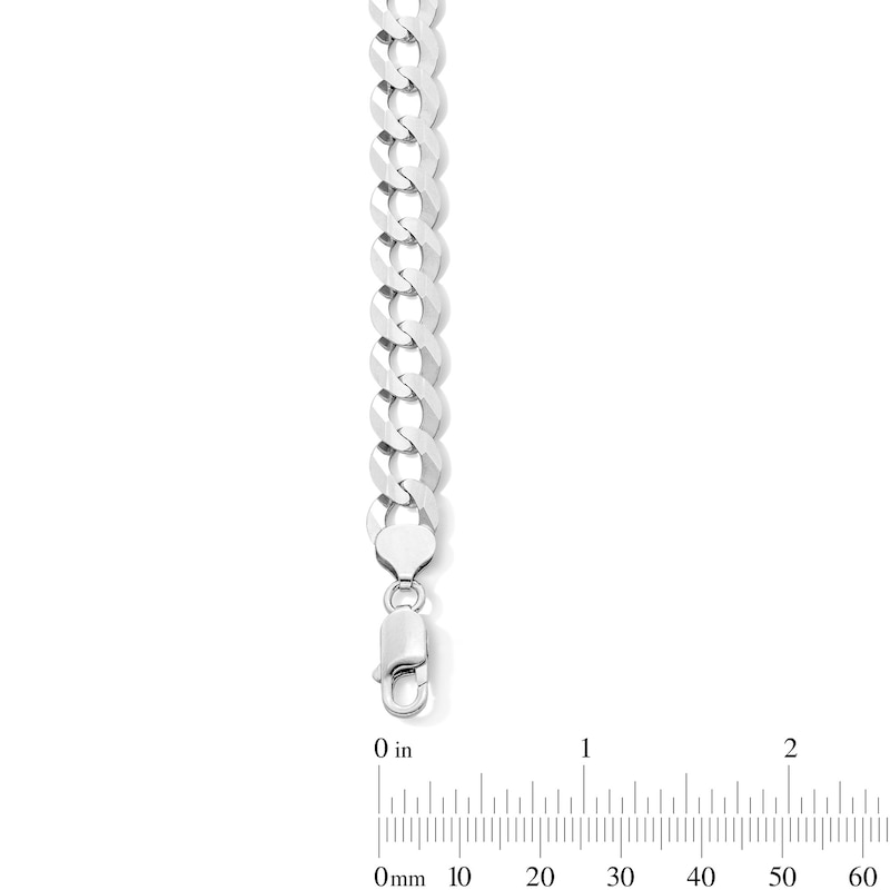 Main Image 2 of 9.6mm Flat Curb Chain Bracelet in Solid Sterling Silver - 8.5"