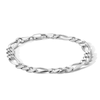 Thumbnail Image 1 of 7.2mm Figaro Chain Bracelet in Solid Sterling Silver - 8.5"