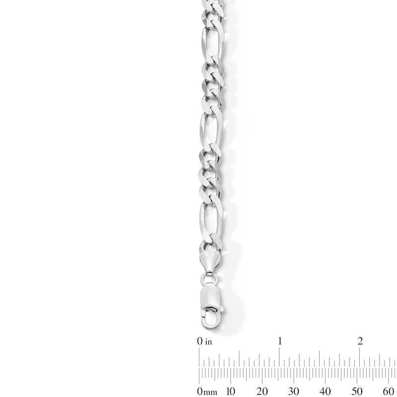 Main Image 2 of 7.2mm Figaro Chain Bracelet in Solid Sterling Silver - 8.5"