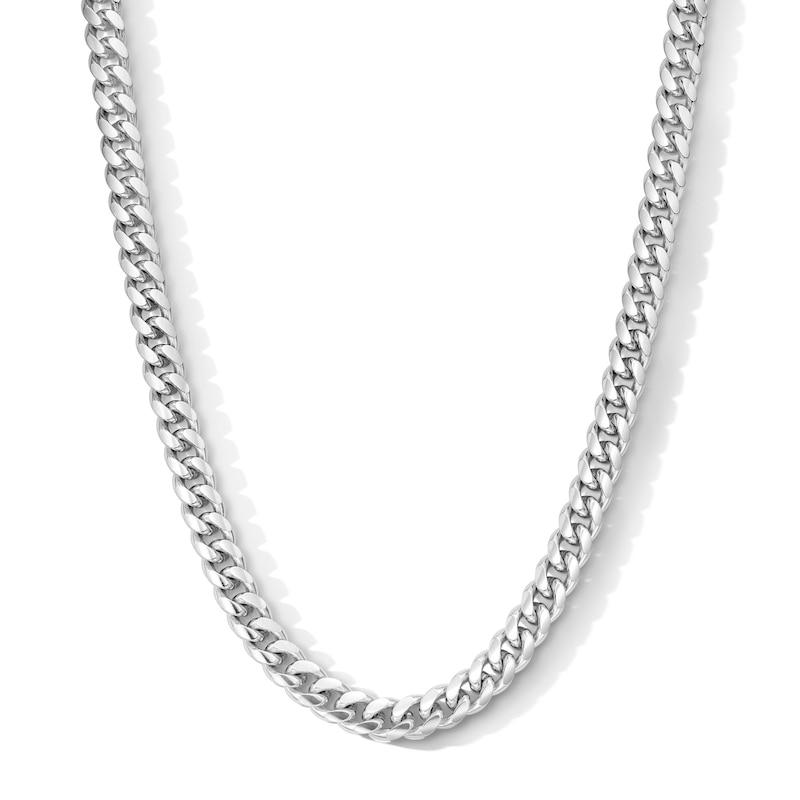 Main Image 1 of 9.0mm Miami Cuban Curb Chain Necklace in Solid Sterling Silver - 22"