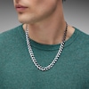 Thumbnail Image 2 of 9.6mm Flat Curb Chain Necklace in Solid Sterling Silver - 22"