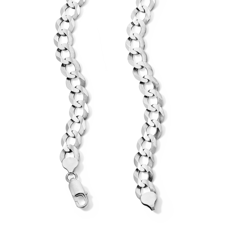 Main Image 3 of 9.6mm Flat Curb Chain Necklace in Solid Sterling Silver - 22"
