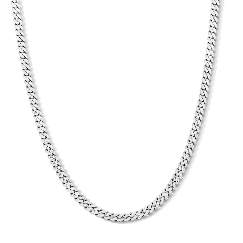 Main Image 1 of 5.0mm Miami Cuban Pavé Curb Chain Necklace in Solid Sterling Silver - 20"