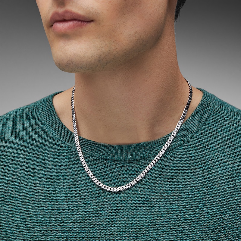 Main Image 2 of 5.0mm Miami Cuban Pavé Curb Chain Necklace in Solid Sterling Silver - 20"