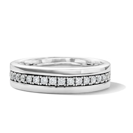 3/8 CT. T.W. Diamond Center Band in 10K White Gold