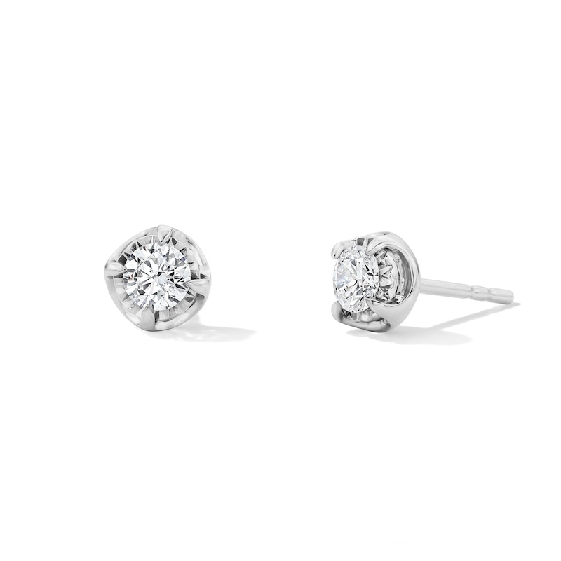 Main Image 1 of 1/2 CT. T.W. Certified Lab-Grown Diamond Solitaire Stud Earrings in Sterling Silver (F/VS2)