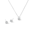 Thumbnail Image 1 of 1 CT. T.W. Certified Lab-Grown Diamond Solitaire Pendant and Stud Earrings Set in Sterling Silver (I/SI2)