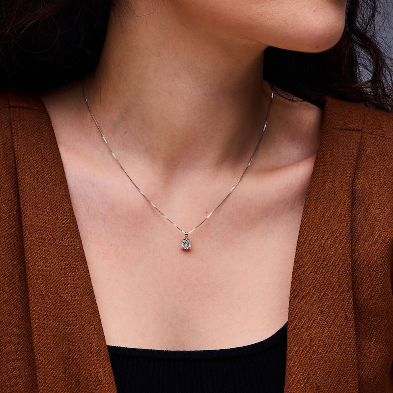 Main Image 2 of 1 CT. T.W. Certified Lab-Grown Diamond Solitaire Pendant and Stud Earrings Set in Sterling Silver (I/SI2)