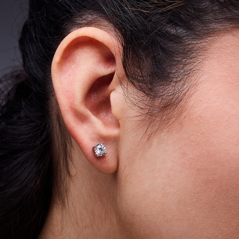 Main Image 3 of 1 CT. T.W. Certified Lab-Grown Diamond Solitaire Pendant and Stud Earrings Set in Sterling Silver (I/SI2)