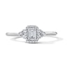 Thumbnail Image 1 of 1/2 CT. T.W. Emerald-Cut Lab-Grown Diamond Frame Engagement Ring in 10K White Gold (F/VS2)