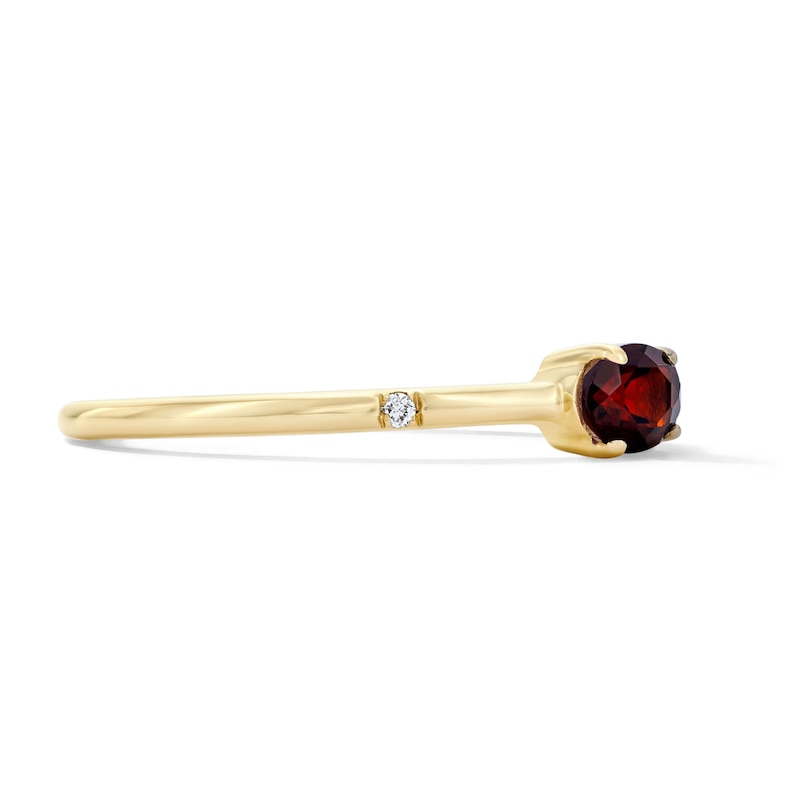 Main Image 6 of Garnet and Lab-Grown Diamond-Accent Stackable Ring in 10K Gold (F/VS2)
